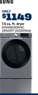 RONA SAMSUNG 7.5 cu. ft. dryer offer