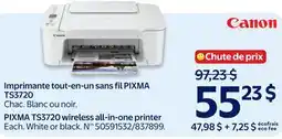 Walmart PIXMA TS3720 wireless all-in-one printer offer