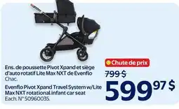 Walmart Evenflo Pivot Xpand Travel System w/Lite Max NXT rotational infant car seat offer