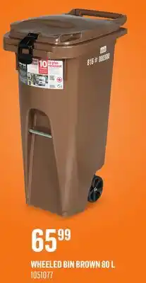 Canac Wheeled Bin Brown 80L offer