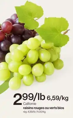 Avril raisins rouges ou verts bios offer