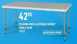 Canac Folding and Ajustable Height Table 48 in offer