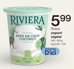 Avril Riviera yogourt végétal offer