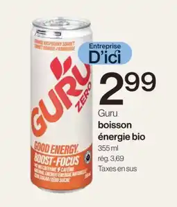 Avril Guru boisson énergie bio offer