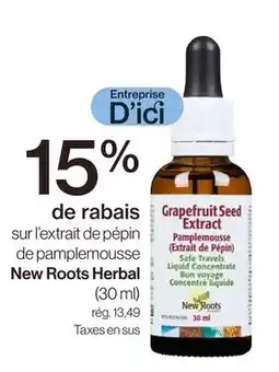 Avril sur l'extrait de pépin de pamplemousse New Roots Herbal offer
