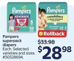 Walmart Pampers superpack diapers offer