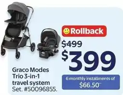 Walmart Graco Modes Trio 3-in-1 travel system Set offer