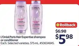 Walmart L'Oréal Paris Hair Expertise shampoo or conditioner offer