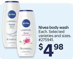 Walmart Nivea body wash offer