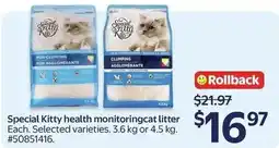 Walmart Special Kitty health monitoring cat litter offer