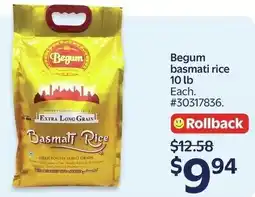 Walmart Begum basmati rice offer