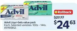 Walmart Advil Liqui-Gels offer