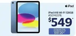 Walmart iPad A16 Wi-Fi 128GB offer