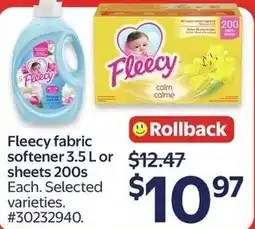 Walmart Fleecy fabric softener offer