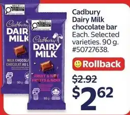 Walmart Cadbury dairy milk chocolate bar offer