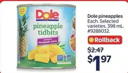 Walmart Dole pineapples tidbits offer
