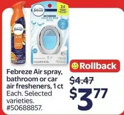Walmart Febreze air spray offer