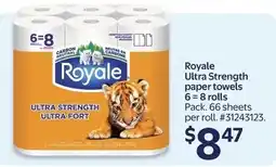 Walmart Royale ultra strength paper towels offer