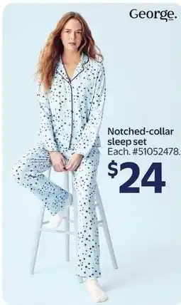 Walmart George notched-collar sleep set offer