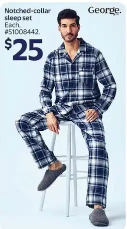 Walmart George notched-collar sleep set offer