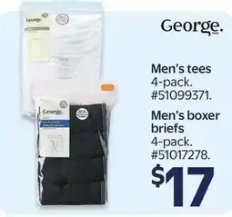 Walmart George men's tees men's boxer briefs offer