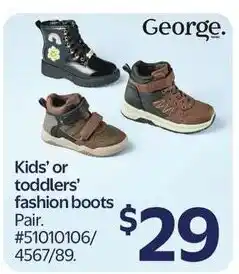 Walmart George kids' or toddlers' fashion boots offer