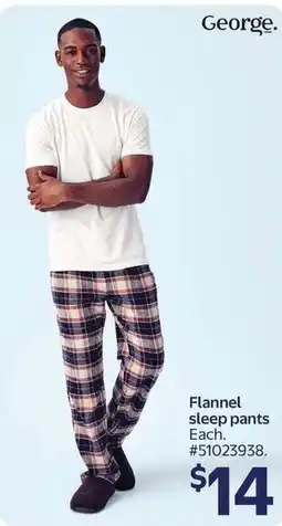 Walmart George. flannel sleep pants offer