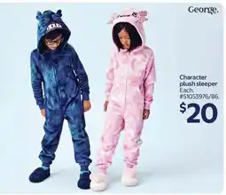 Walmart George. character plush sleeper offer