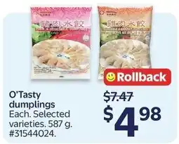 Walmart O'Tasty dumplings offer