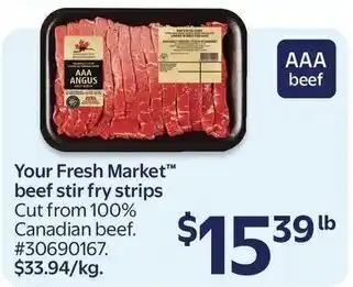 Your Fresh Market beef stir fry strips