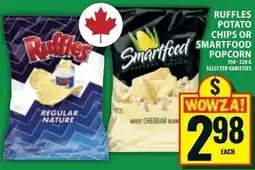 Food Basics Ruffles potato chips or Smartfood popcorn offer