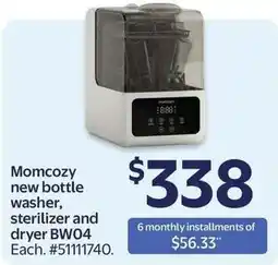 Walmart Momcozy new bottle washer, sterilizer and dryer BW04 offer