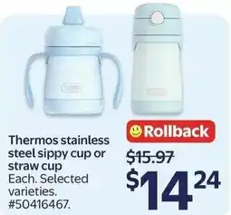 Walmart Thermos stainless steel sippy cup or straw cup offer