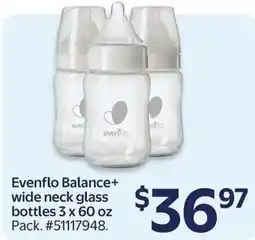 Walmart Evenflo Balance+ wide neck bottles offer