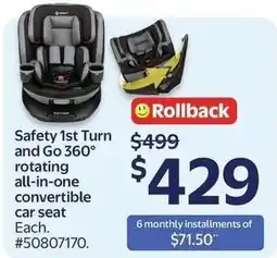 Walmart Safety 1st Turn and Go 360° rotating all-in-one convertible car seat offer