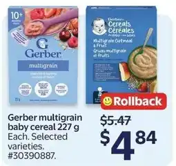 Walmart Gerber multigrain baby cereal offer