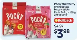 Walmart Pocky strawberry or chocolate biscuit sticks offer
