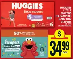 Food Basics Huggies little movers or Pampers baby-dry diapers offer