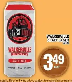 Food Basics Honest Lager Walkerville Craft Lager offer