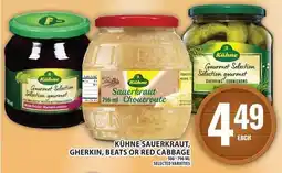 Food Basics Kühne sauerkraut, gherkin, beats or red cabbage offer