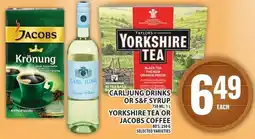 Food Basics Carl jung drinks or s&f syrup or yorkshire tea or jacobs coffee offer