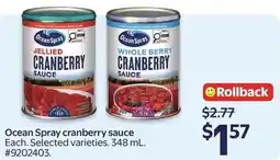 Walmart Ocean Spray cranberry sauce offer