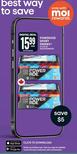 Food Basics Powerade sport drinks offer