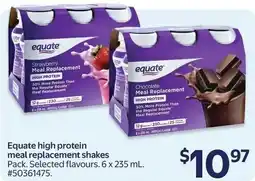 Walmart Equate high protein meal replacement shakes offer
