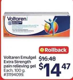 Walmart Voltaren Emulgel Extra Strength pain relieving gel offer