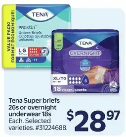 Walmart Tena Super briefs offer