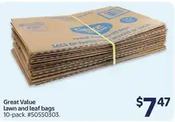 Walmart Great Value lawn and leaf bags offer