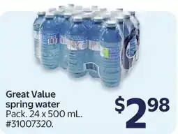 Walmart Great Value spring water offer