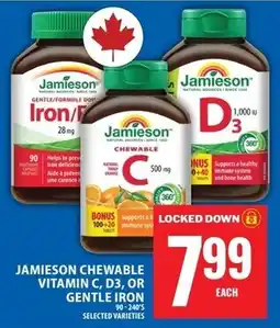Food Basics Jamieson chewable vitamin c d3 or gentle iron offer