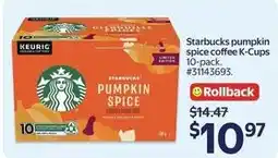 Walmart Starbucks pumpkin spice coffee K-Cups offer